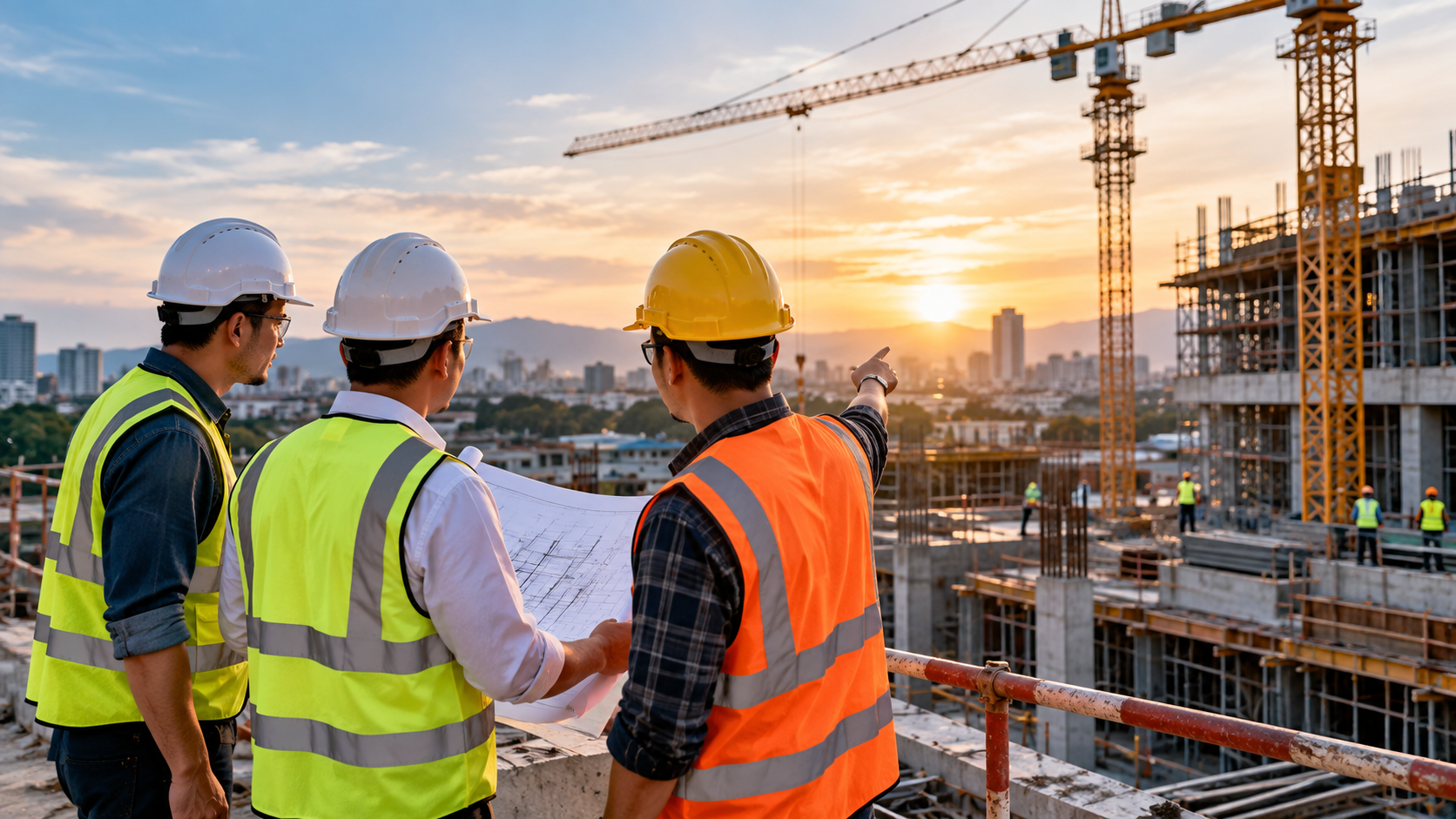 UK Global construction project team